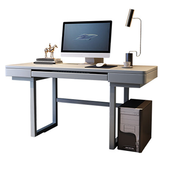 Contemporary Gaming Desk Antique Finish Computer Desk with 2 Storage Drawers