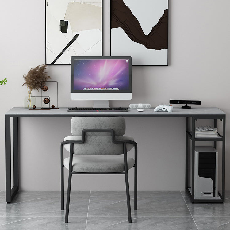 29.5" H Industrial Office Desk Antique Finish Computer Desk with Metal Legs