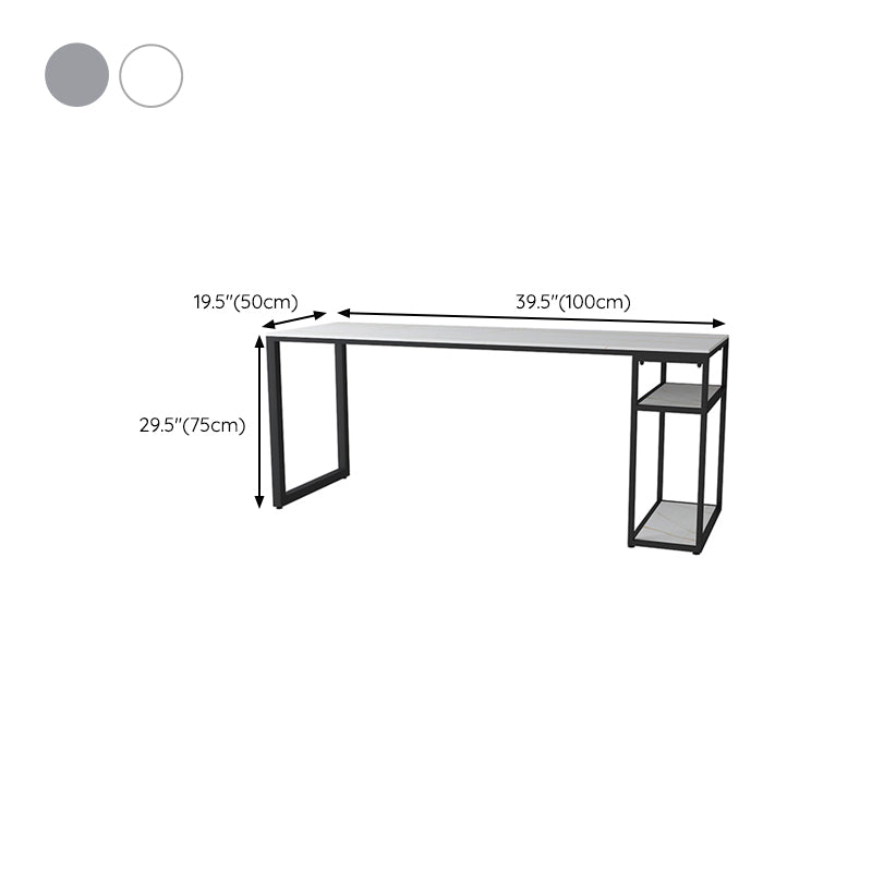 29.5" H Industrial Office Desk Antique Finish Computer Desk with Metal Legs