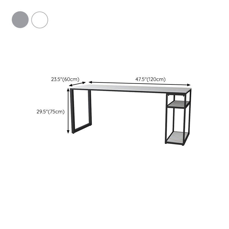 29.5" H Industrial Office Desk Antique Finish Computer Desk with Metal Legs