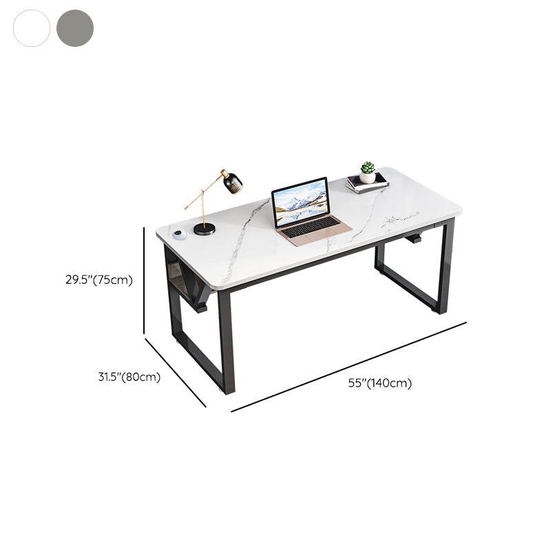 29.53" H Industrial Computer Desk Antique Finish Gaming Desk with Metal Legs