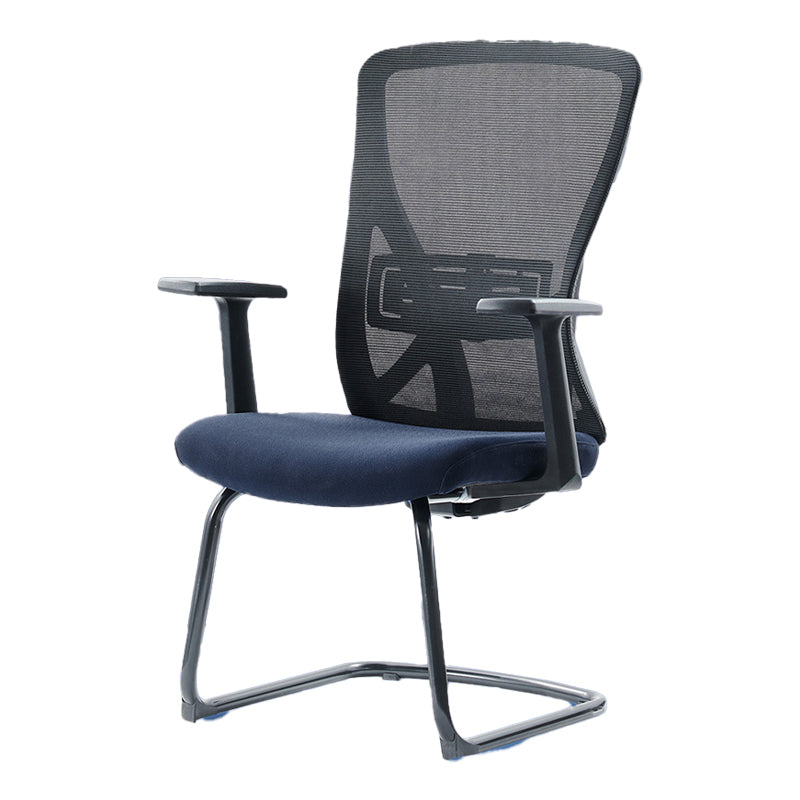 Modern Office Chair No Wheels Fixed Arms No Distressing Upholstered Desk Chair