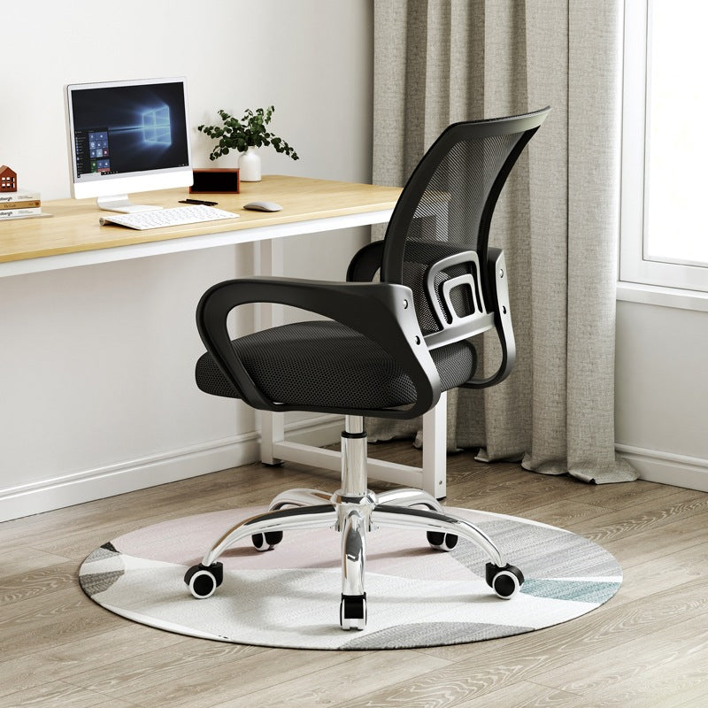 Modern Desk Chair in Black Mesh Ergonomic Computer Chair Mid-Back Chair with Wheels