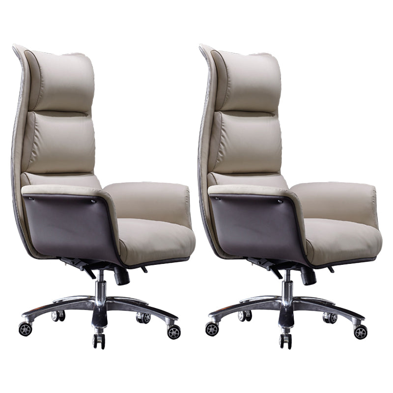 Modern White Managers Chair Adjustable Seat Height Executive Chair for Office