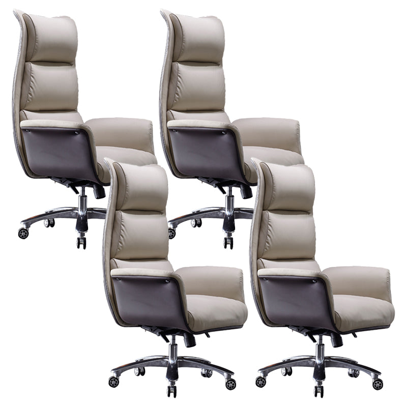 Modern White Managers Chair Adjustable Seat Height Executive Chair for Office