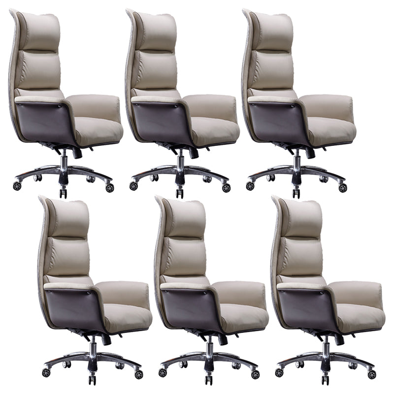 Modern White Managers Chair Adjustable Seat Height Executive Chair for Office