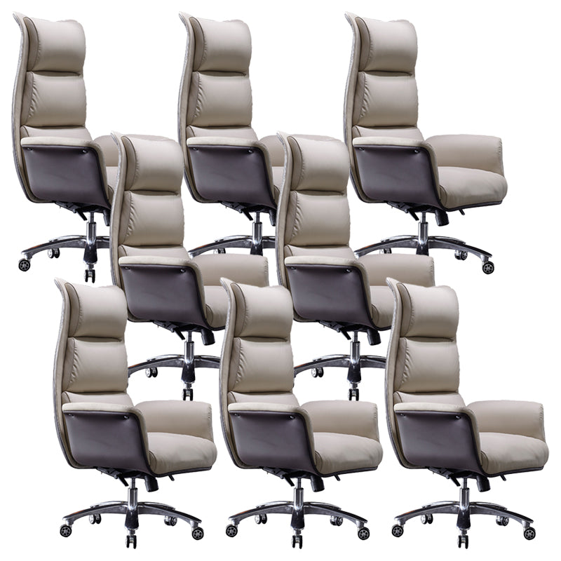 Modern White Managers Chair Adjustable Seat Height Executive Chair for Office