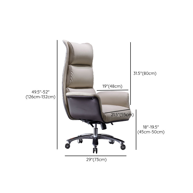 Modern White Managers Chair Adjustable Seat Height Executive Chair for Office