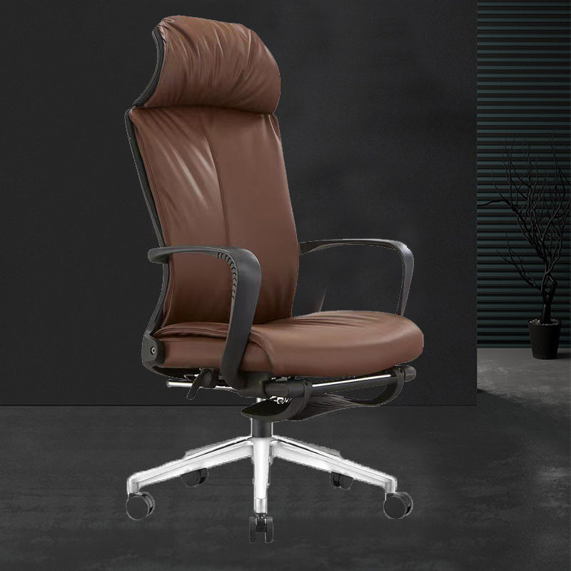 Modern Desk Chair Mesh/Leather Computer Chair High-Back Chair with Wheels