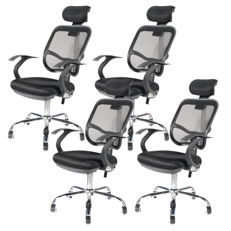 Modern Desk Chair Mesh Computer Chair High-Back Chair with Wheels and Pillow