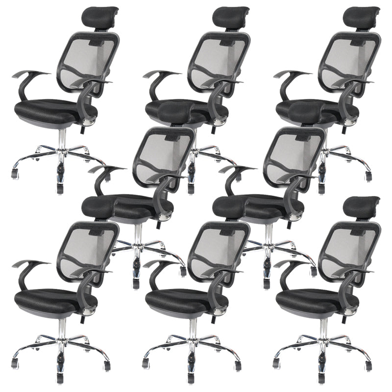 Modern Desk Chair Mesh Computer Chair High-Back Chair with Wheels and Pillow