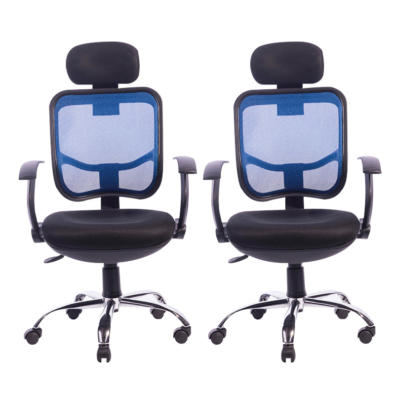 Modern Desk Chair Mesh Computer Chair High-Back Chair with Wheels and Pillow