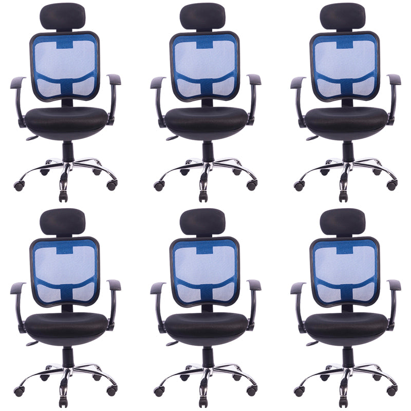 Modern Desk Chair Mesh Computer Chair High-Back Chair with Wheels and Pillow