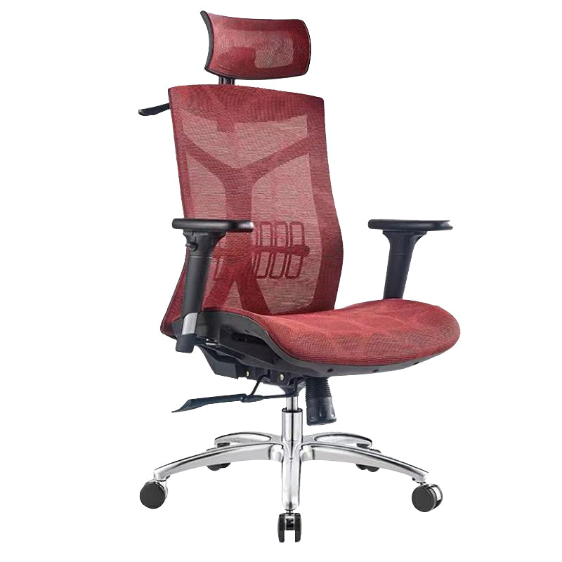 Modern Desk Chair Mesh Computer Chair in Red/Black/Gray High-Back Chair with Wheels