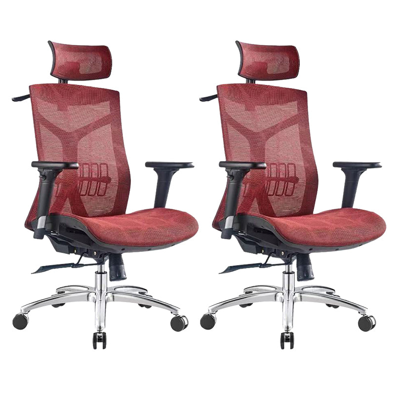 Modern Desk Chair Mesh Computer Chair in Red/Black/Gray High-Back Chair with Wheels