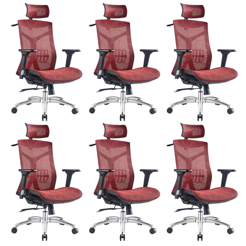 Modern Desk Chair Mesh Computer Chair in Red/Black/Gray High-Back Chair with Wheels