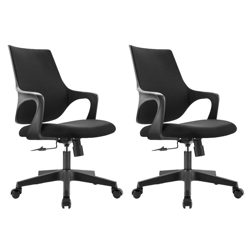 Modern Arms Included Chair Mid Back Mesh Desk Chair with Wheels