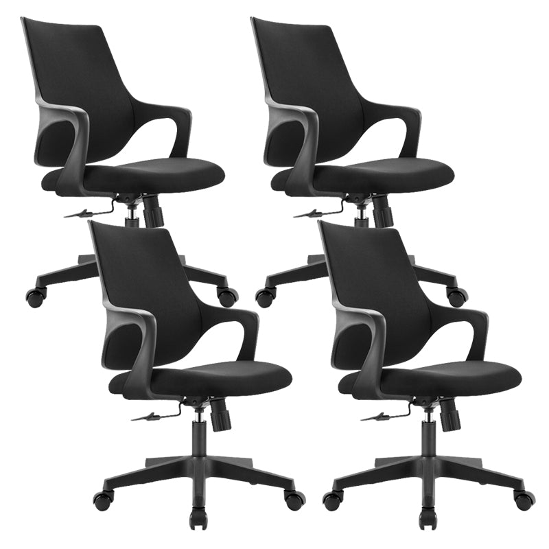 Modern Arms Included Chair Mid Back Mesh Desk Chair with Wheels