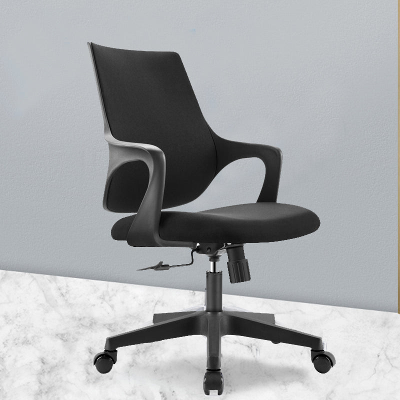 Modern Arms Included Chair Mid Back Mesh Desk Chair with Wheels