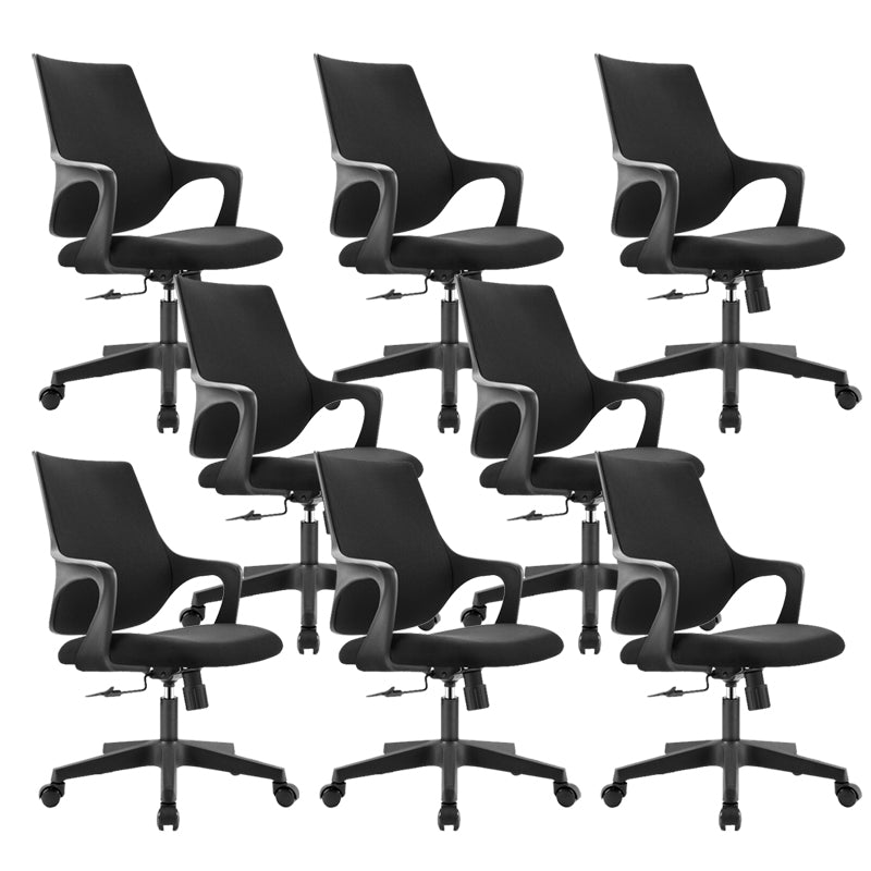 Modern Arms Included Chair Mid Back Mesh Desk Chair with Wheels