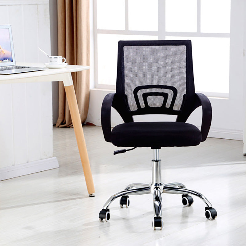 Modern Fixed Arms Conference Chair Mesh-back Chair for Office