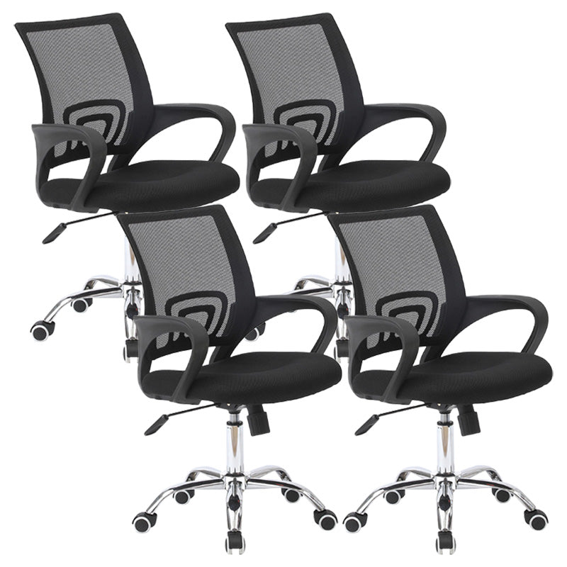 Modern Fixed Arms Conference Chair Mesh-back Chair for Office