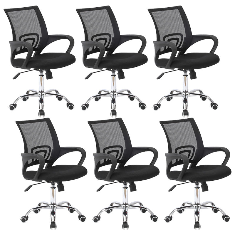 Modern Fixed Arms Conference Chair Mesh-back Chair for Office