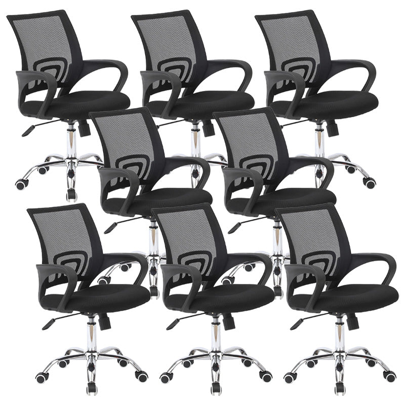 Modern Fixed Arms Conference Chair Mesh-back Chair for Office