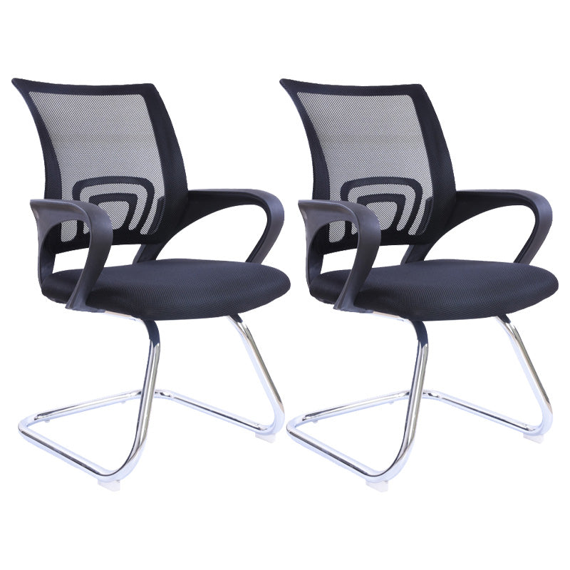 Modern Fixed Arms Conference Chair Mesh-back Chair for Office