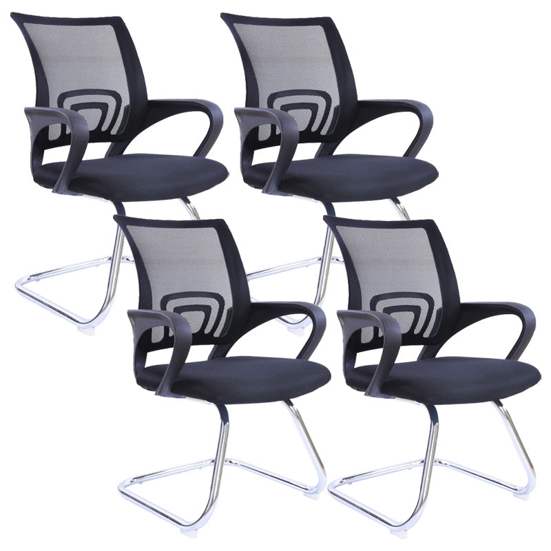 Modern Fixed Arms Conference Chair Mesh-back Chair for Office