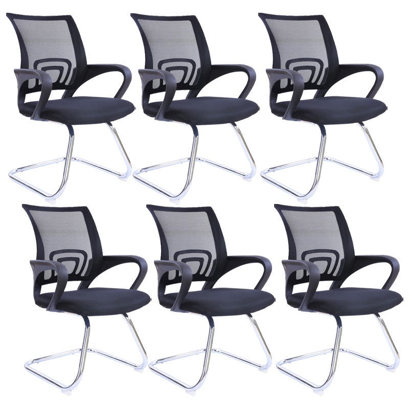 Modern Fixed Arms Conference Chair Mesh-back Chair for Office