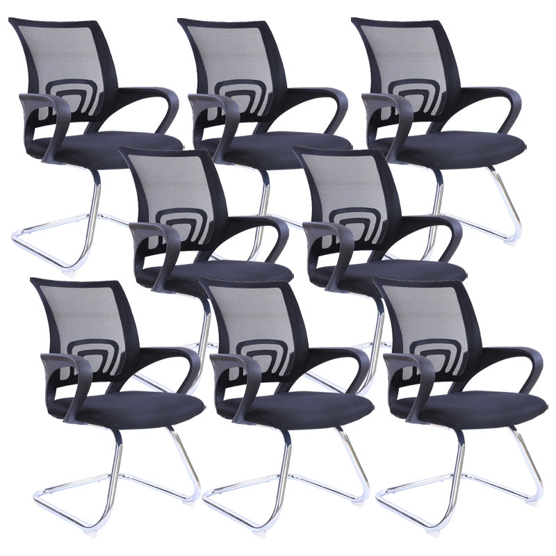 Modern Fixed Arms Conference Chair Mesh-back Chair for Office