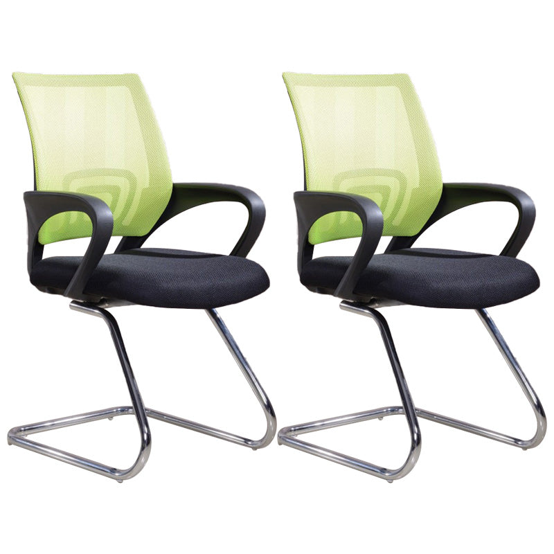 Modern Fixed Arms Conference Chair Mesh-back Chair for Office