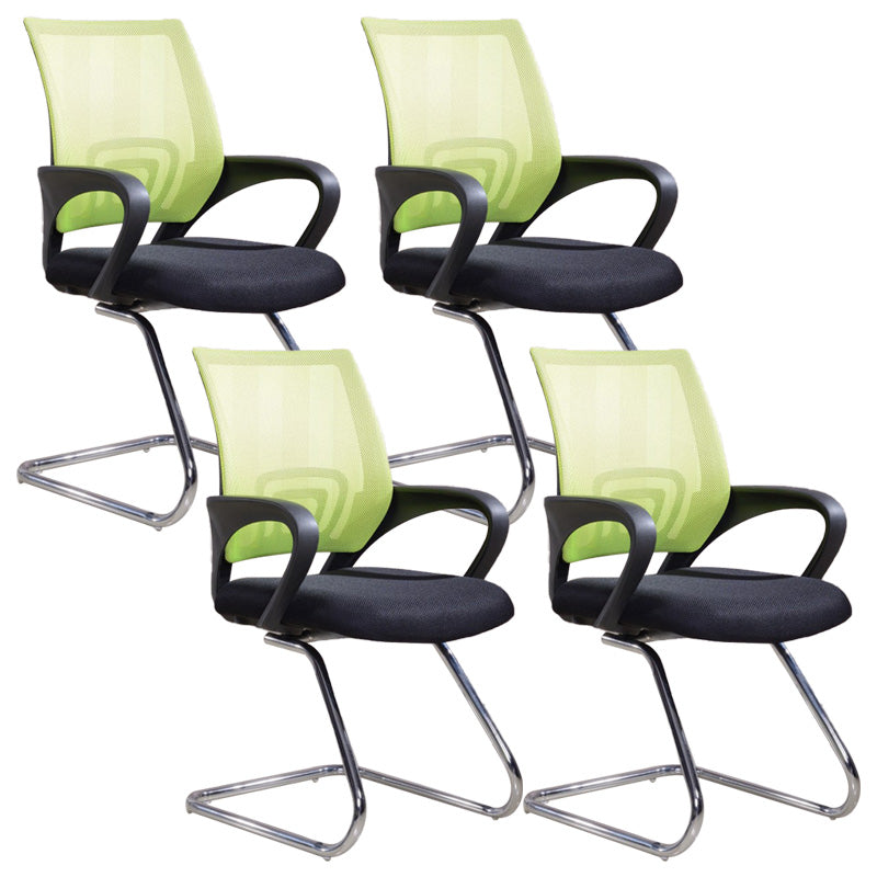 Modern Fixed Arms Conference Chair Mesh-back Chair for Office