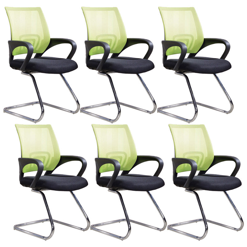 Modern Fixed Arms Conference Chair Mesh-back Chair for Office