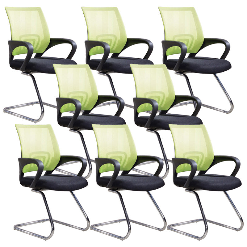 Modern Fixed Arms Conference Chair Mesh-back Chair for Office