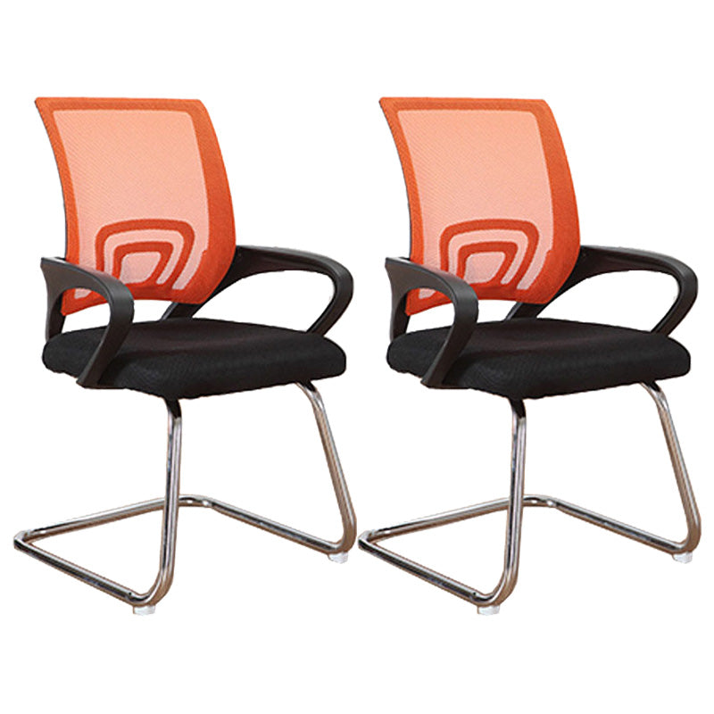 Modern Fixed Arms Conference Chair Mesh-back Chair for Office