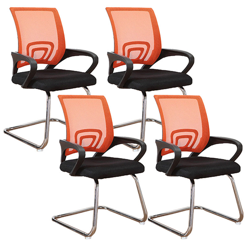 Modern Fixed Arms Conference Chair Mesh-back Chair for Office