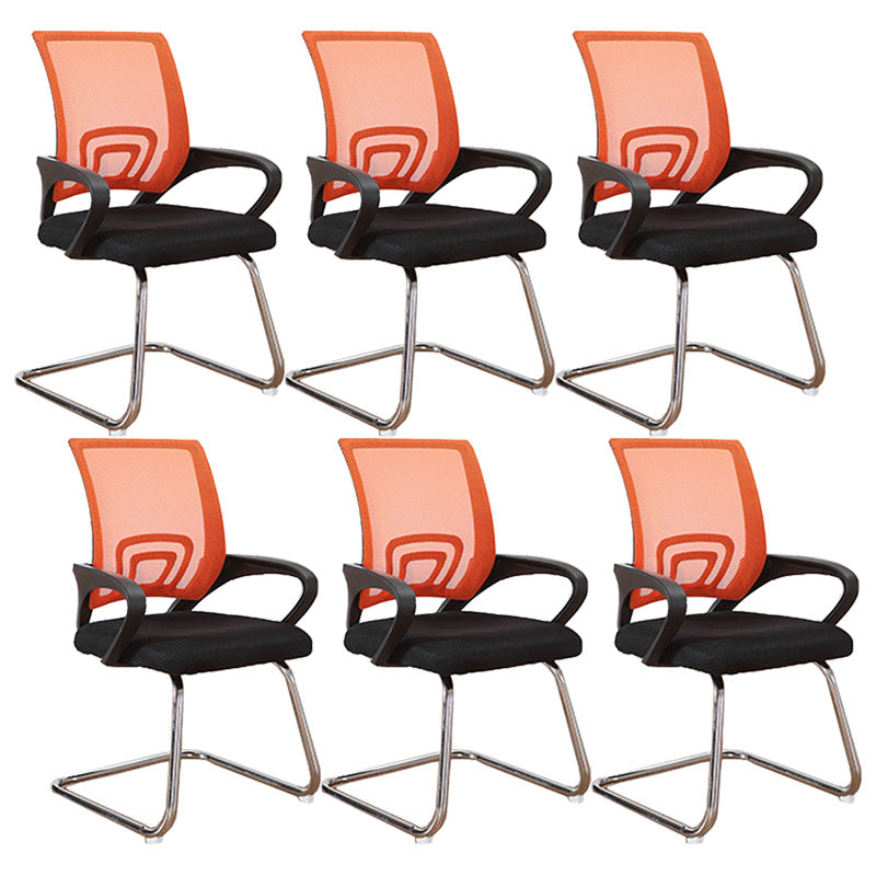 Modern Fixed Arms Conference Chair Mesh-back Chair for Office