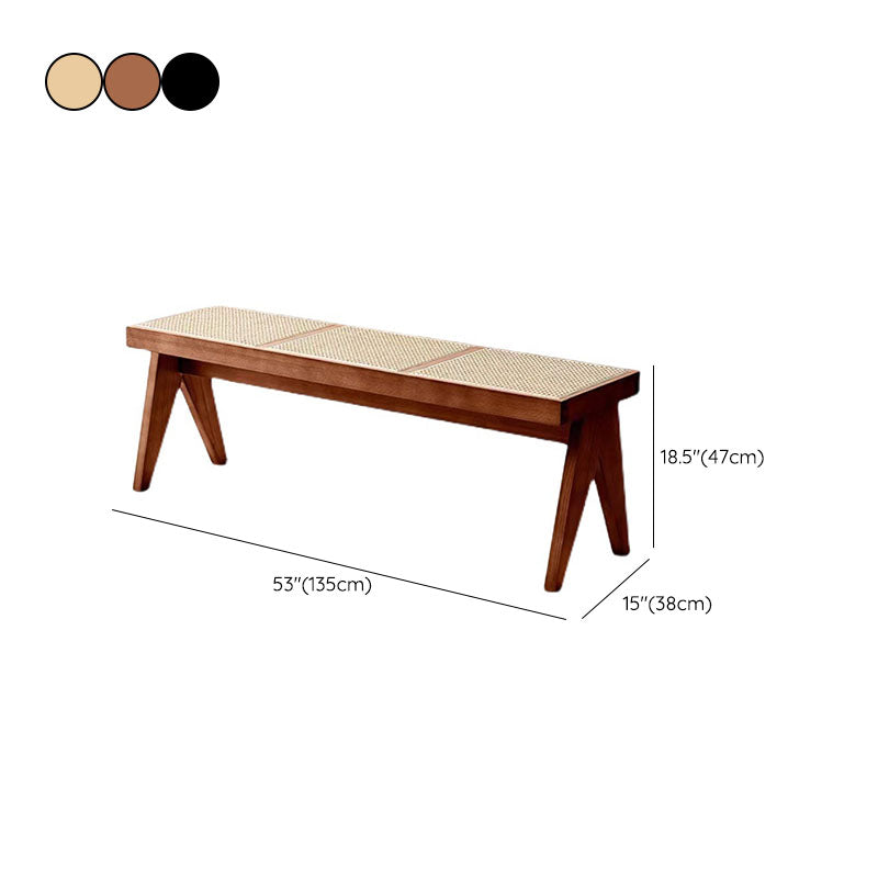 14.82-inch Width Solid Wood Bench Tropical Rectangle Seating Bench