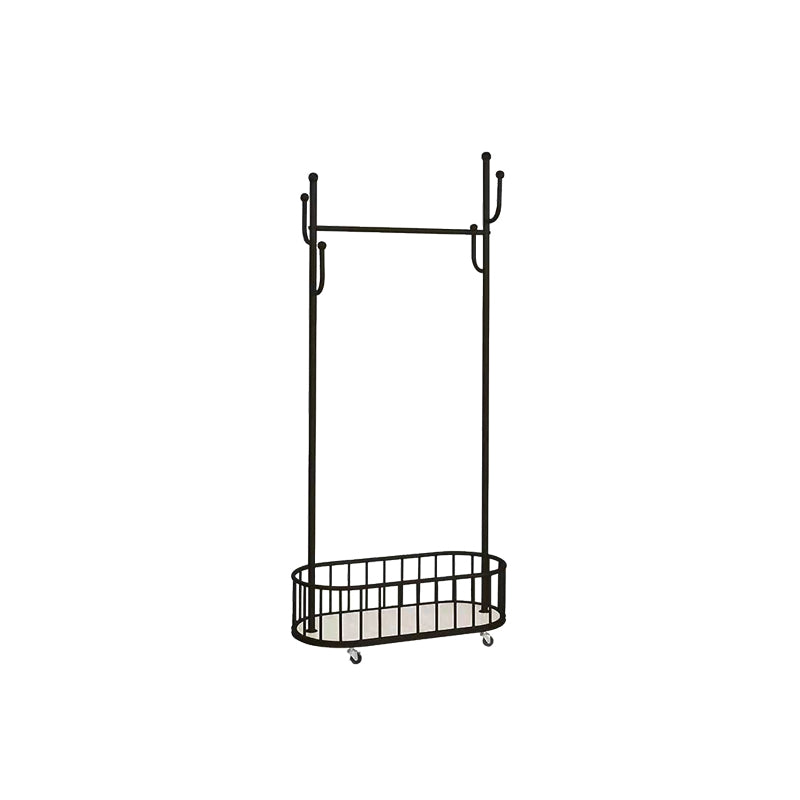 Modern Hall Stand Metal Framed Storage Shelving and Hooks Coat Hanger