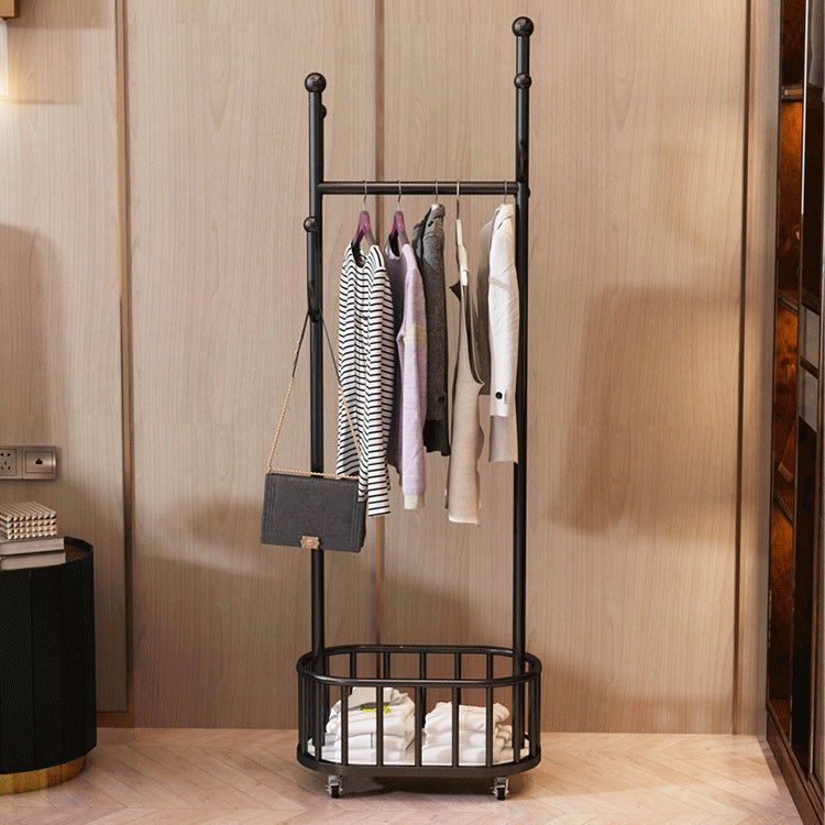 Modern Hall Stand Metal Framed Storage Shelving and Hooks Coat Hanger