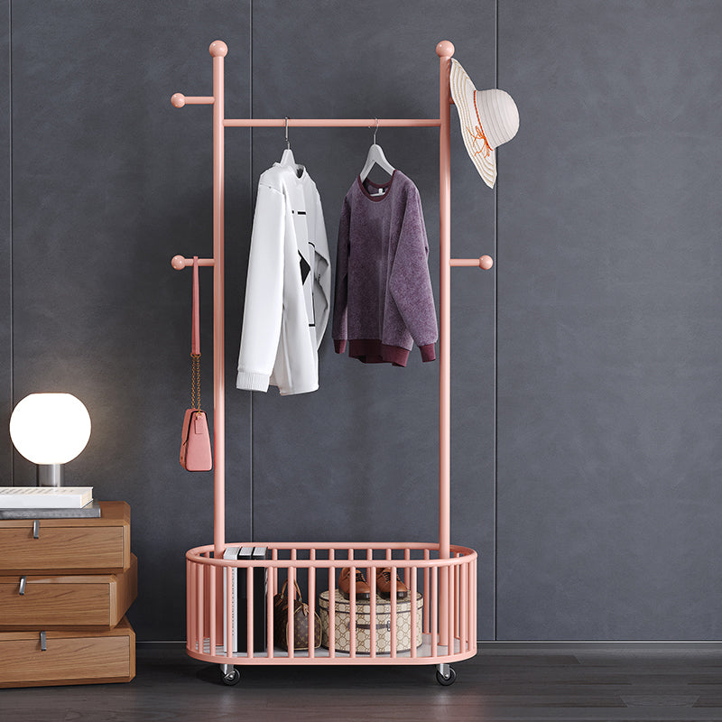 Modern Metal Coat Rack Classic Plain Coat Hanger with Castors