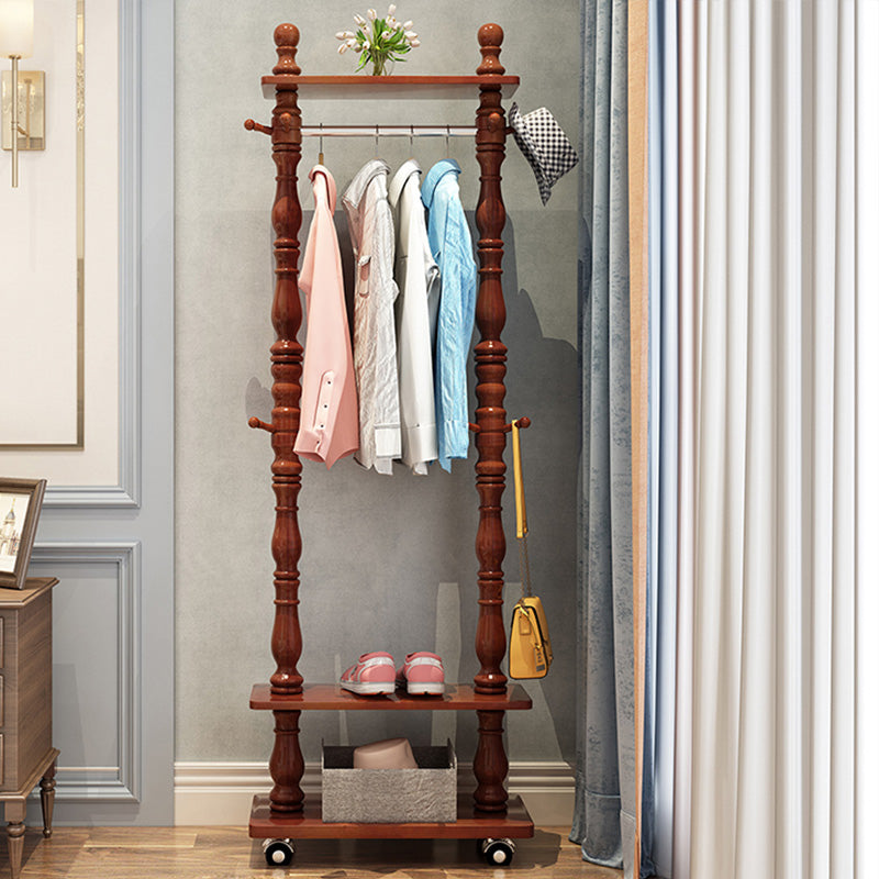 Contemporary Style Coat Hanger Solid Rubberwood Coat Rack for Bedroom