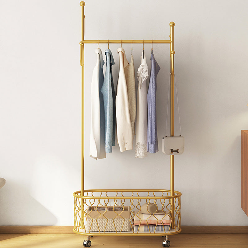 Modern Coat Hanger Free Standing Metallic Coat Rack for Living Room