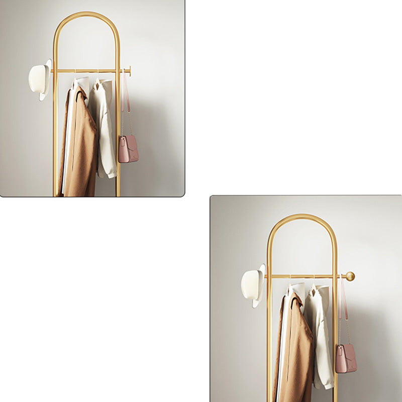 Modern Coat Rack Metal Framed Hanging Rail 2 Hooks Hall Stand