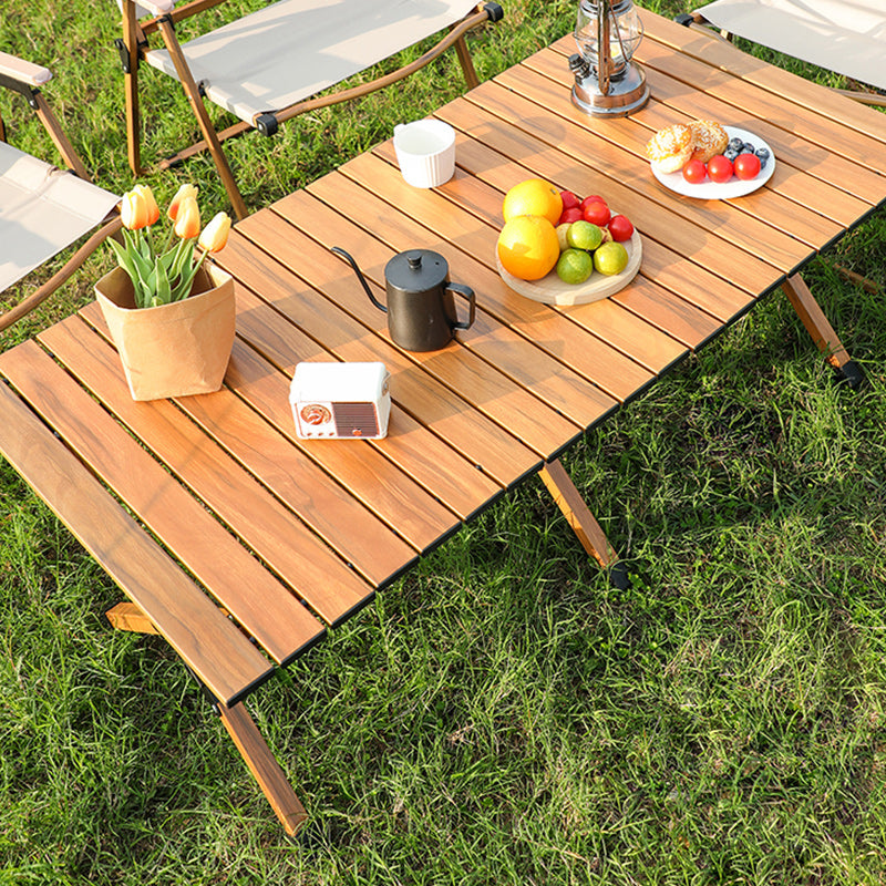 Modern Style Patio Table Outdoor Simple Yellow Metal Camping Table