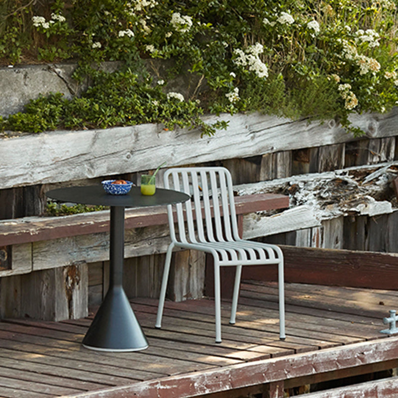 Industrial Style Patio Table Outdoor Green Metal Bistro Table