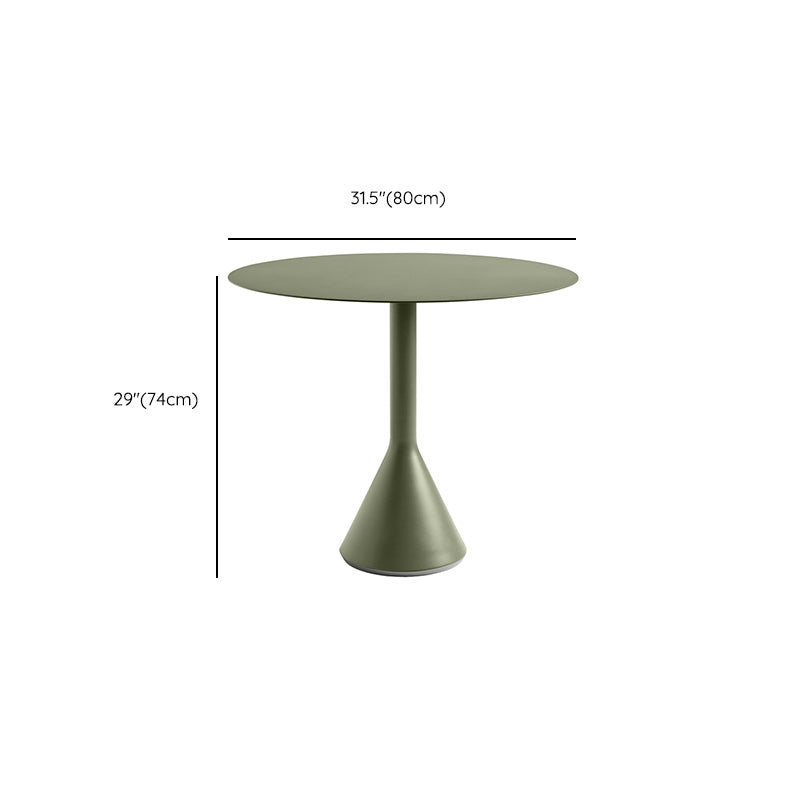 Industrial Style Patio Table Outdoor Green Metal Bistro Table