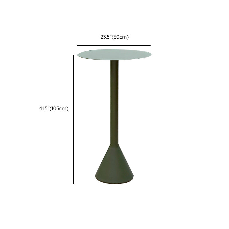 Industrial Style Patio Table Outdoor Green Metal Bistro Table